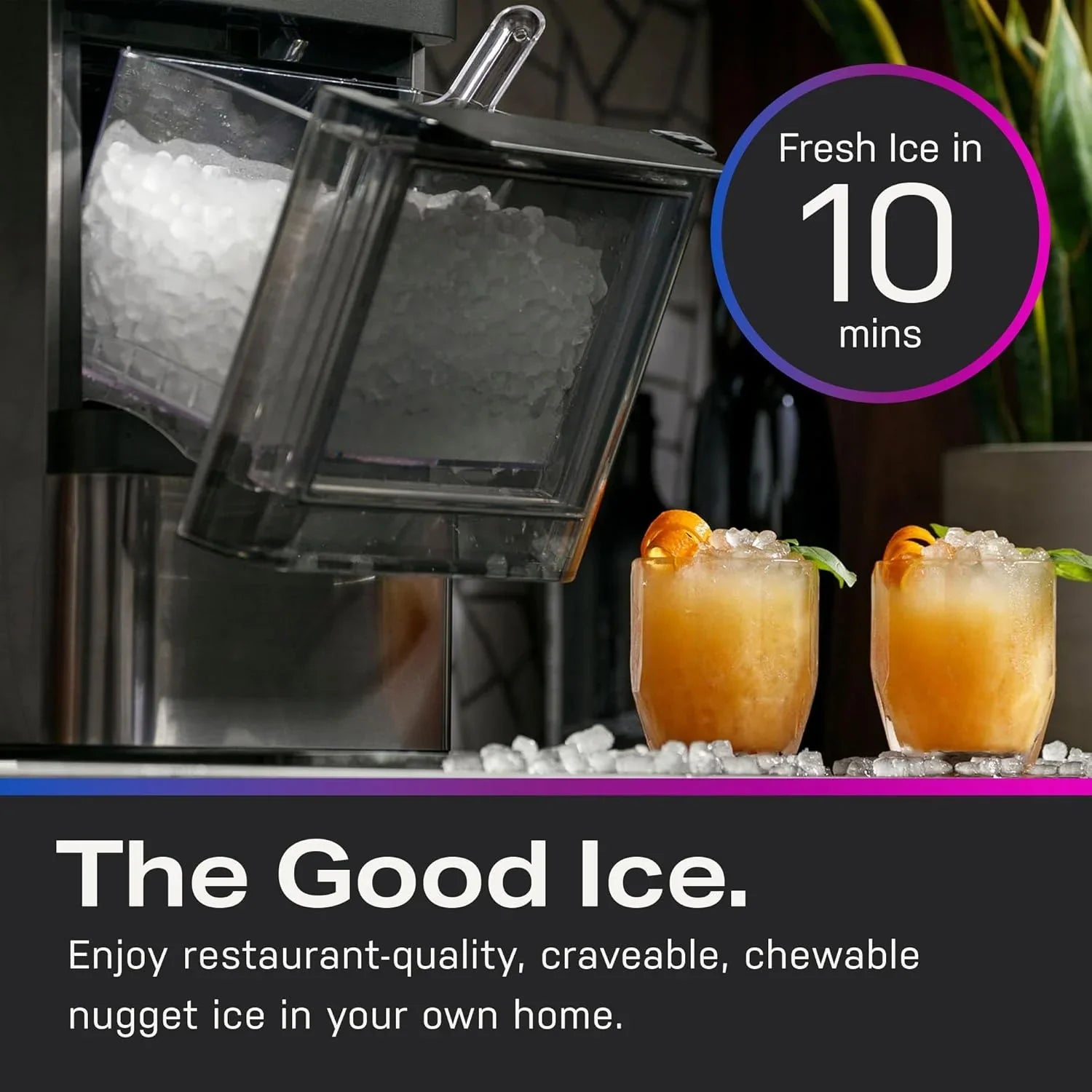 General Electric GE Ice Maker with Side Tank Black - Tashqila General Electric GE Ice Maker with Side Tank Black - Tashqila